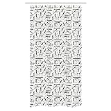 Ambesonne Dog Stall Shower Curtain, Dachshund Design Monochrome Animal Silhouette Abstract Cartoonish Bones Canine Pattern, Decorative Fabric Set with Hooks for Bathroom, 36" W x 72" L, Black