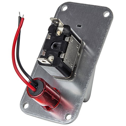 Pilot Automotive PL-SW52CR Performance Chrome Safety Cover Toggle Switch with Red Indicator Light