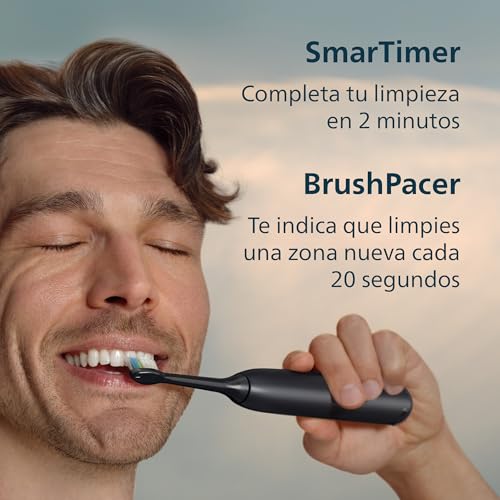 Philips Sonicare 5300 cepillo dental eléctrico, sónico con 2 niveles de intensidad, alerta de presión, EasyStart, SmarTimer y BrushPacer, negro, modelo HX7101/01 [Nueva Tecnología] - imagen 8