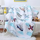 ABREEZE 1 Pcs Quilt Bedspread Kids Plane Airplane Boys Girls Kid's Quilt Throw Blanket Play Rug 43
