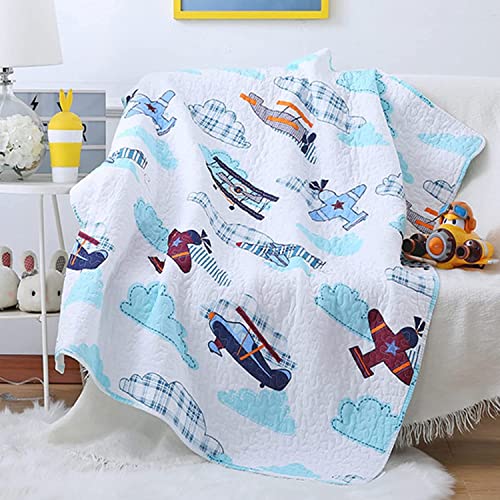 Abreeze PlaneToddler Blankets for Boys Quilt Bedspread Kids Plane Airplane Boys Girls Kid's Quilt Throw Blanket Toddler Bed Quilt 43