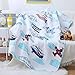 ABREEZE 1 Pcs Quilt Bedspread Kids Plane Airplane Boys Girls Kid's Quilt Throw Blanket Play Rug 43" X 51"