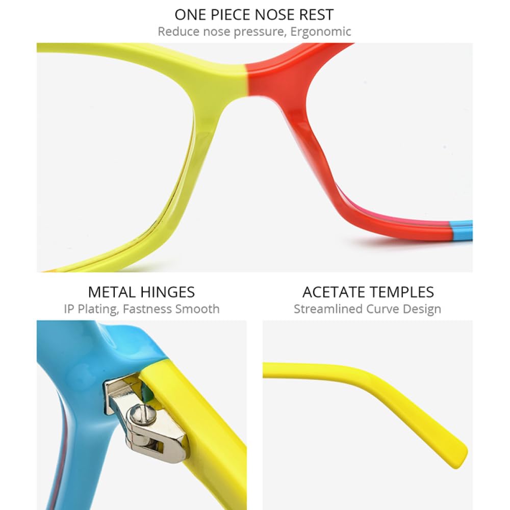 MUTYNE Montura de gafas de acetato multicolor para mujer, gafas de ojo de gato, gafas de ojo de gato