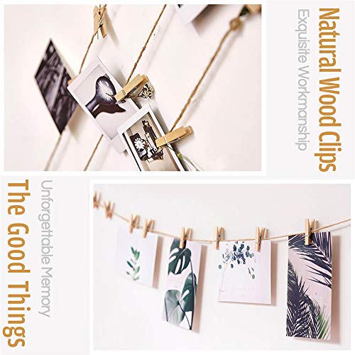 Mini-Clothespins-Mini-Clothes-Pins-for-Photo-100-Pack-Wooden-Small-Clothes-Pin-with-32-FT-Jute-Twine-String-Tiny-Decorative-Clothespin-for-Little-Baby-Shower-Photos-Clips-Pictures-Crafts-Display