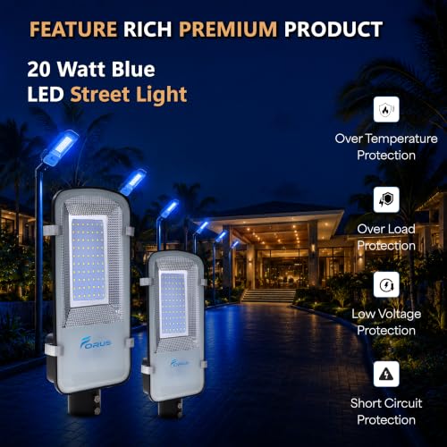 Image of Forus 20W Blue Street Light Outdoor LED IP66 Waterproof Decorative Focus Lamp for Road Garden Events Security Terrace Landscape Pathway Building Festival Stage Party Celebration Lighting - 1 Pc