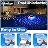 LanSuper 2025 Upgrade Pool Chlorine Floater, Chlorine Floaters with Marquee Light, Button Control Floating chlorines Dispenser for Pools,Adjustable Flow Chlorines Floaters,Pools Chlorinator-Blue