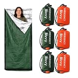Wasserdicht Notfall Schlafsack 6 Stück: Biwaksack Ultraleicht mit Pfeife
