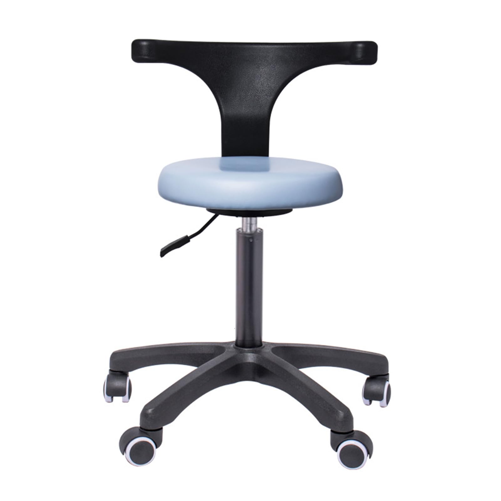 Silla de asistente dental, taburete rodante, silla de salón de laboratorio, taburete giratorio de 360° con respaldo ajustable, altura C, L