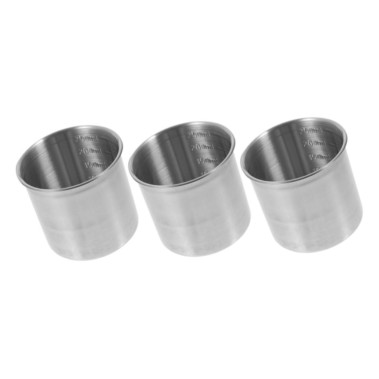 TOPBATHY Lot De 5 Tasses À Mesurer Robustes En Acier Inoxydable Récipients À Mesurer À Large Ouverture Pour 3 Pièces X 5