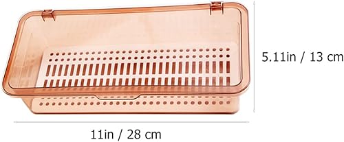 Vista 2 de Cabilock Caja de almacenamiento de palillos con tapa, organizador de cubiertos de cocina de drenaje extendido, caja de almacenamiento de utensilios