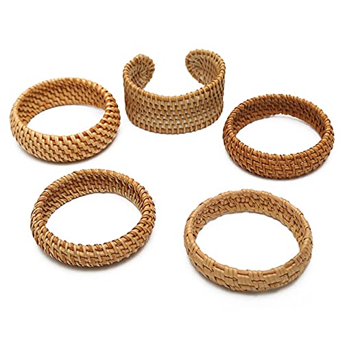 Natural Rattan Bracelet Handmade Lightweight Straw Wicker Braid Woven Bangle Bracelet Ethnic Chunky Bracelet for Women Jewelry3