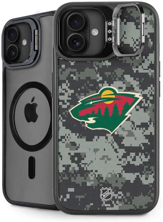 Skinit Kickstand Phone Case Compatible with iPhone 16 - Officially Licensed NHL Minnesota Wild Frozen Design