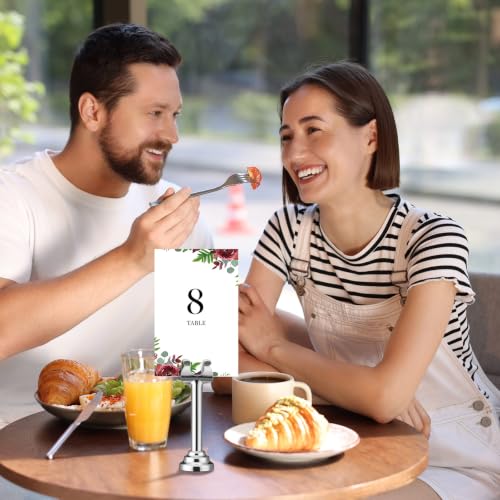Image of 24 PC Silver Table Number Holder Metal 3.15 in Place Card Holder | Harp Clip Place Cards Stands for Wedding Restaurant Birthday, Name Card Photo Memo Menu Sign, Bulk Mini Metal Design