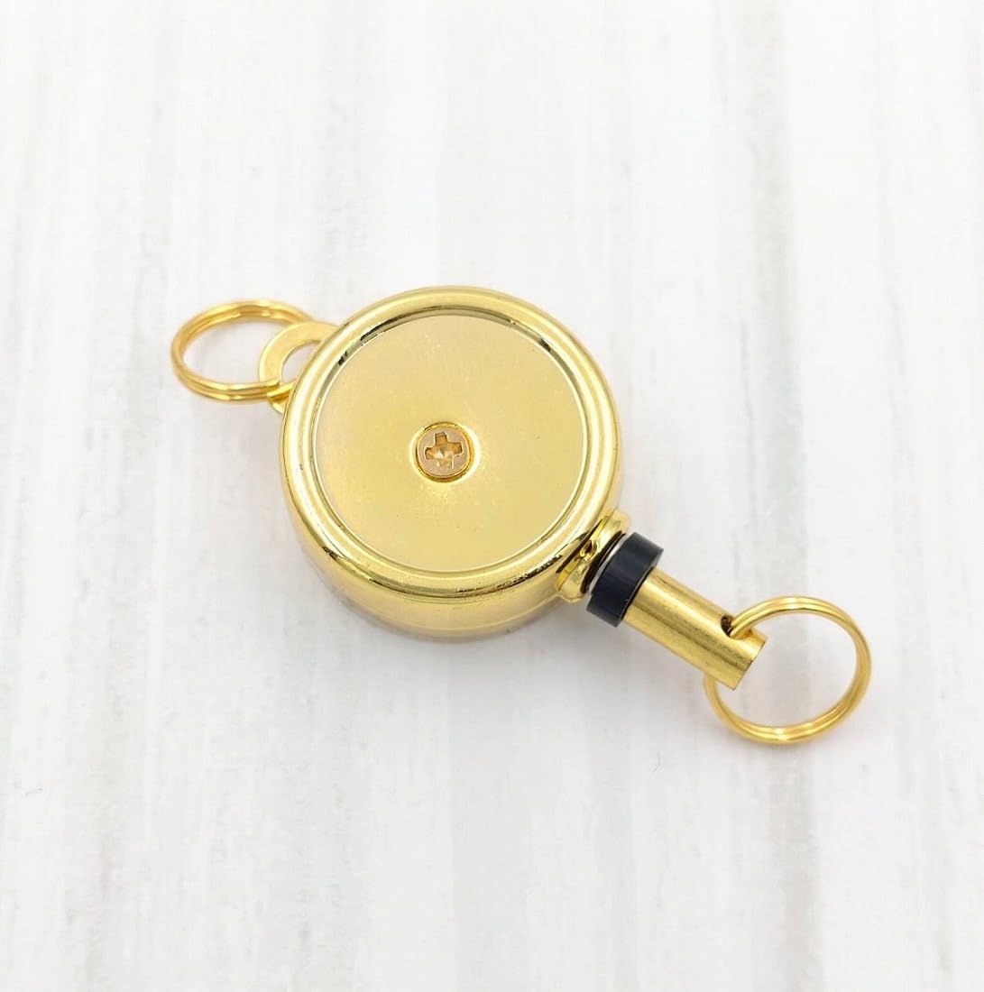 Amazon.co.jp: ビーズクラブ リールキーホルダー ゴールド 2個 二重