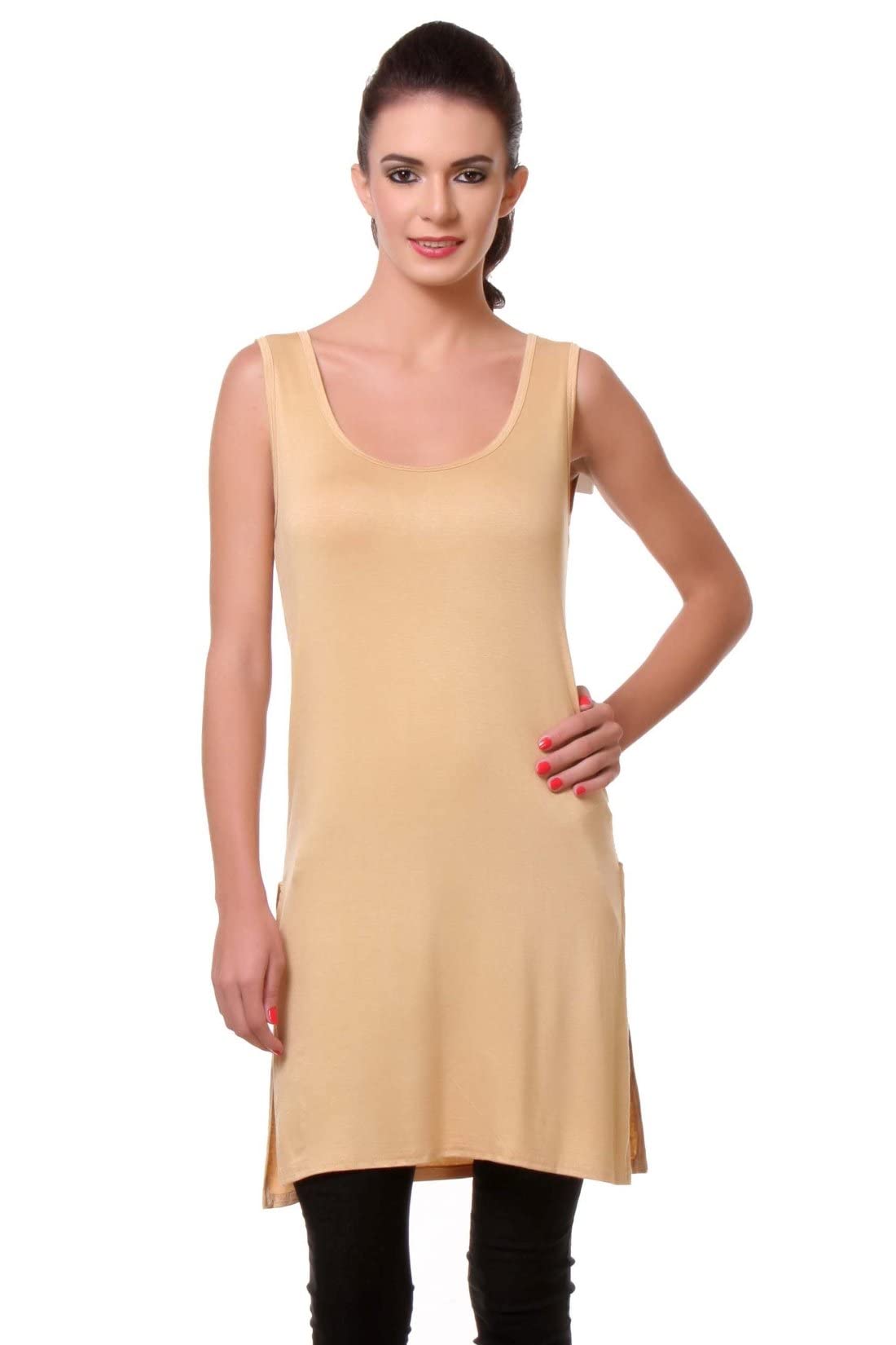 Amazon Brand - Nora Nico Women's Cotton Chemise, Long Slip, Suit Slip Nighty-picture-48