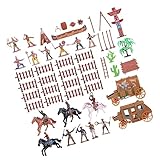 Juguetes de figuras de vaqueros: el modelo está hecho de material plástico, que es práctico para el uso duradero, mini figuras de vaqueros