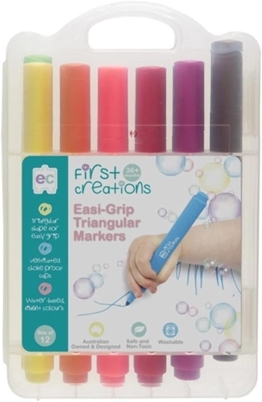 Easi Grip Triangular Markers 12-Pieces