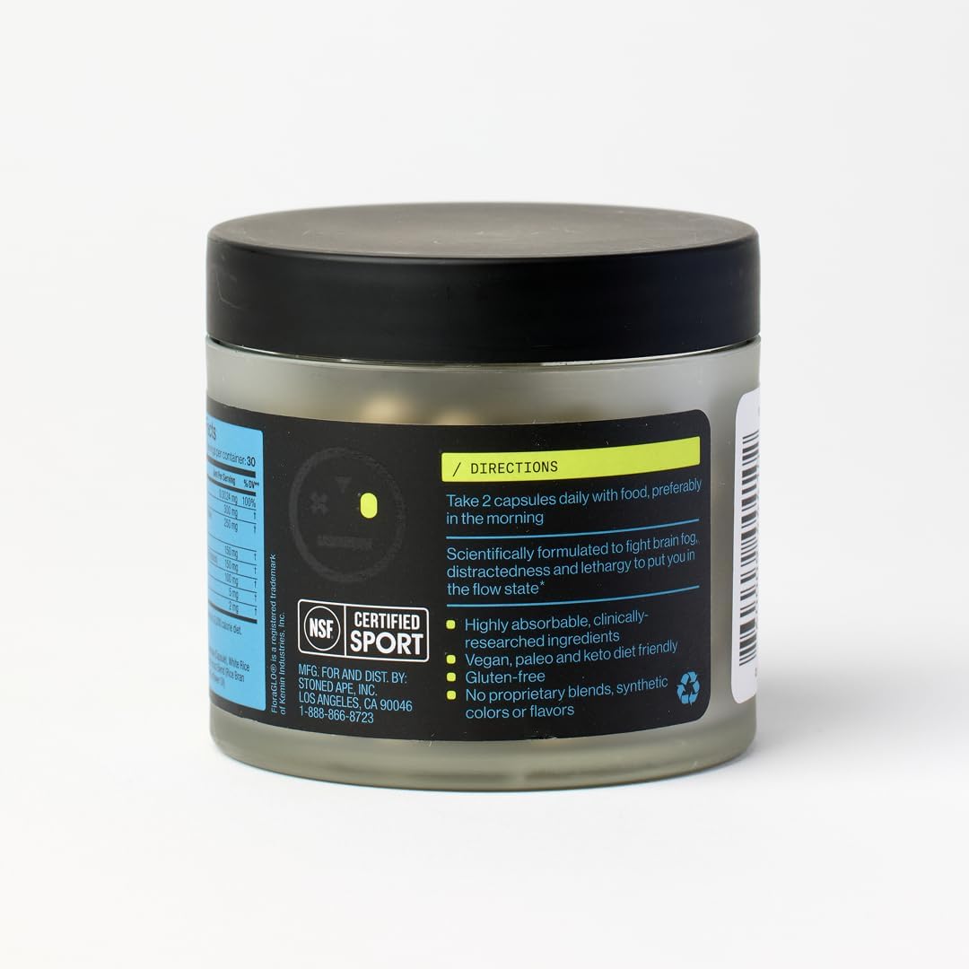 Stoned Ape Xnergy - Adaptogenic Nootropic - Supports Memory, Focus, Energy, Mood, Blue Light Filtering - ALCAR, B12, Bacopa, Astaxanthin, Lutein, Choline - Keto, Paleo, Vegan - NSF Sport Certified