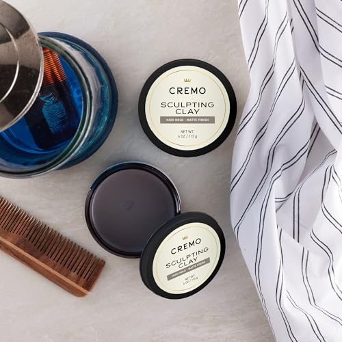 image for Cremo Mens Hair Clay, Premium Barber Grade Sculpting Clay for Hair Sty