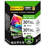Sunnieink Tinta 301 XL Negro, Cartucho 301 XL Reemplazo para Cartuchos HP 301 Negro, 301XL Compatible con Impresora Envy 4500 5530 4504 4507 5532 DeskJet 2544 2540 1510 1050 J410 1512 OfficeJet 4630