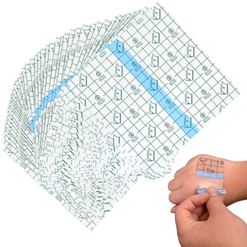 Waterproof Transparent Bandage Stretch Adhesive Bandage Clear Adhesive Film Bandages Post Surgical Shower Shield Dressing Tape for Tattoo Aftercare Swimming Showering (100Pcs 7cm×7cm)