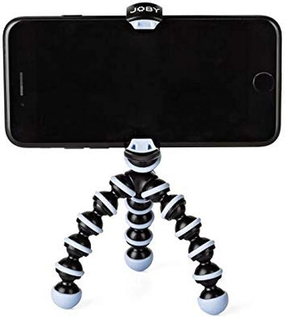 JOBY GorillaPod Mobile Mini, Flexible Mini Tripod for Smartphones, Compatible with iPhones, Android and Windows Smartphones, for Content Creation, Vlogging, Live Streaming, Tik Tok - Black and Blue