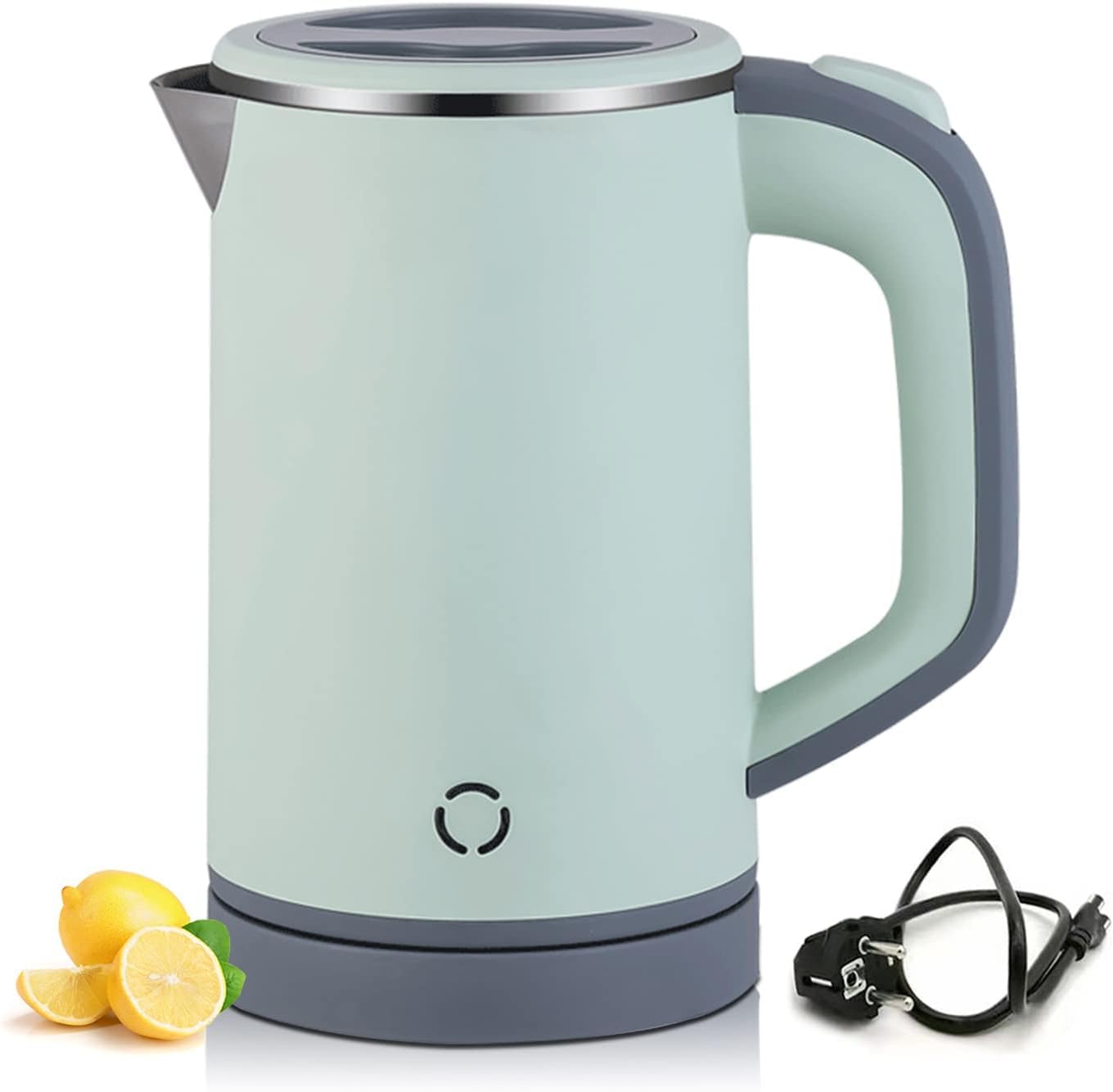 Bouilloire de voyage 800 ml Bouilloire de voyage Bouilloire portable - Mini bouilloire de camping Silencieux - Bouilloire de voyage en acier inoxydable - Bouilloire de voyage (Green)