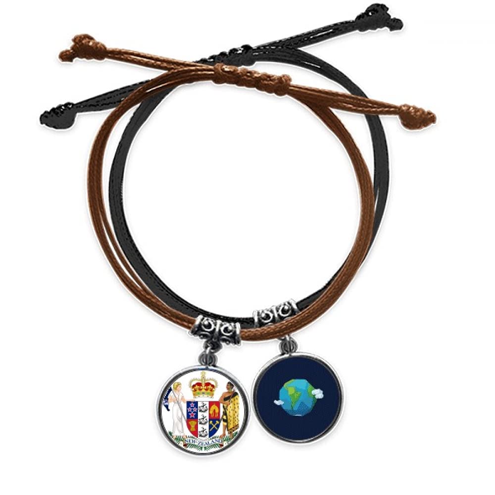 Pulsera de cuero de Nueva Zelanda cadena de cuerda ajustable estilo Oceanía 3