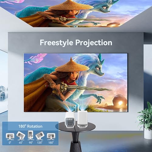 Image of OTEK PIXA Smart Projector with WiFi Bluetooth Native 1080P Full HD 4K Support Netflix Prime Video Android 11 Auto Focus Portable Home Theater Cinema Projector for Home Office