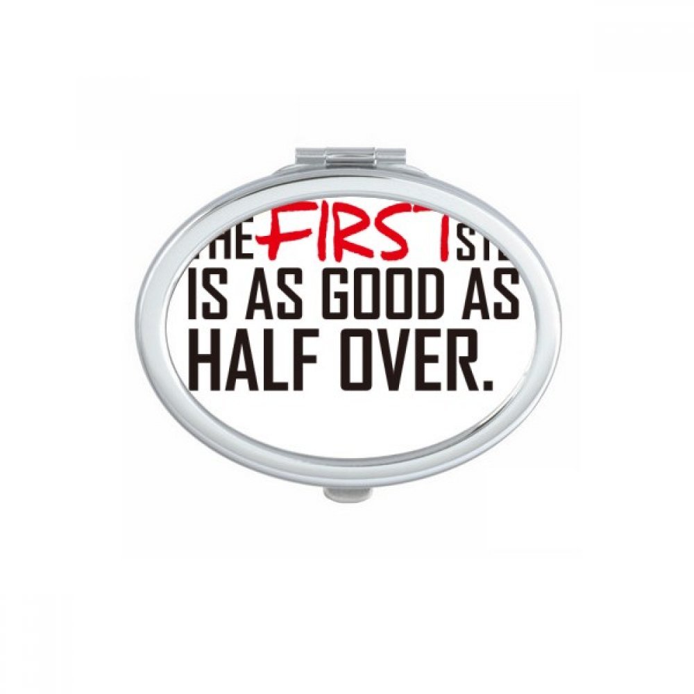 Miroir Compact Portable Ovale Slogan Maquillage Miroir de Poche Mignon Multicolore Visage