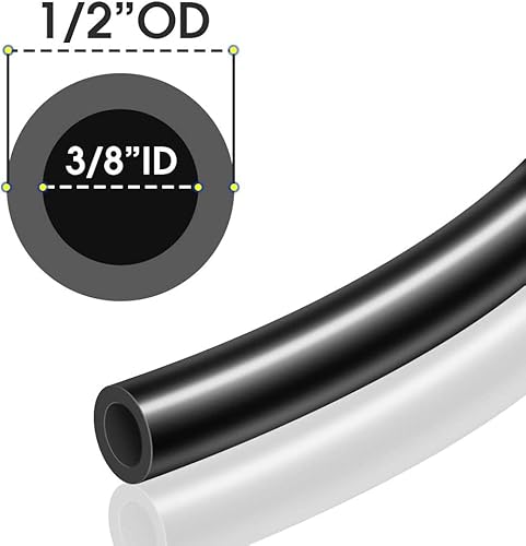 Tailonz Pneumatic Air Line 1/2 Inch Od Black Pneumatic Nylon Tube 196.9Ft (60 Meter) Air Brake Tubing Nylon Hose #TOP1