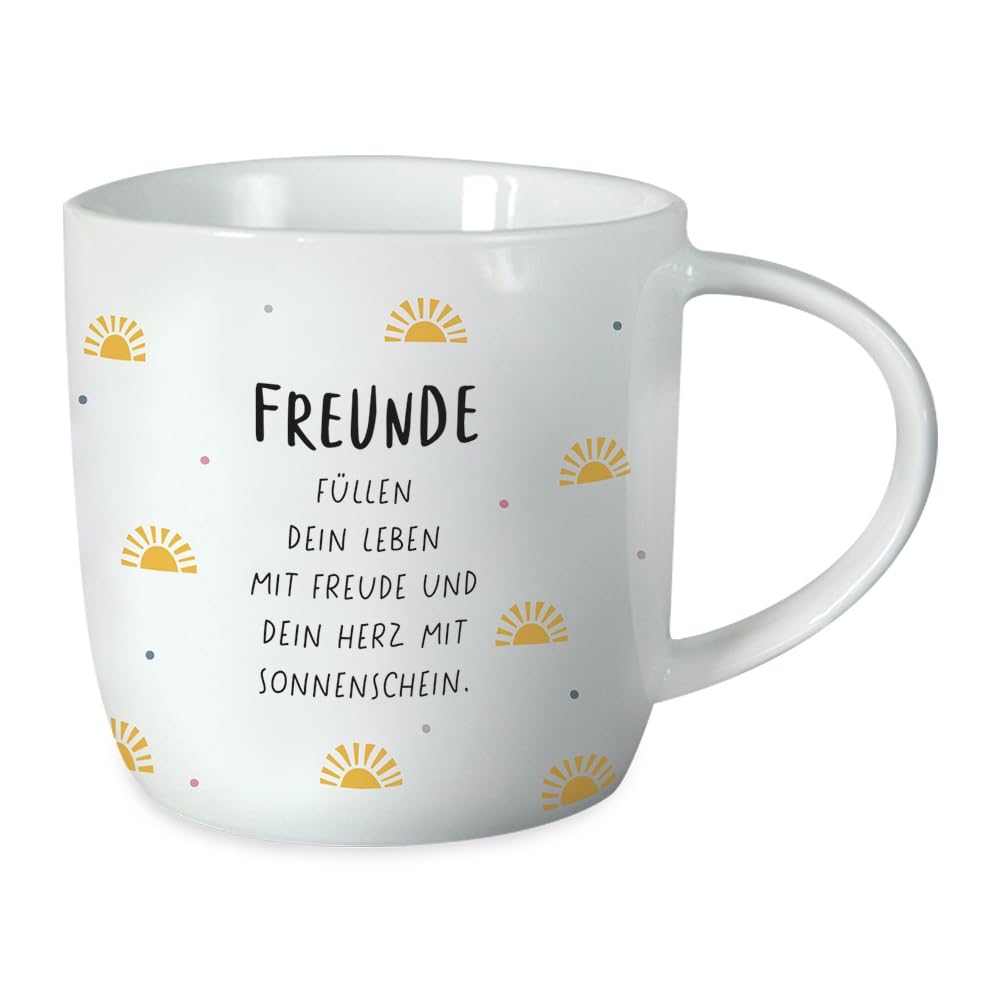Grafik-Werkstatt Coffee Mug with Saying 300 ml Porcelain Mug Friends