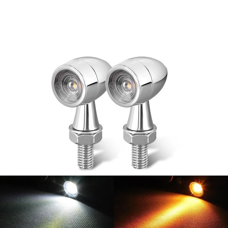 Clignotants LED chromé pour moto avec feux DRL et stop intégrés