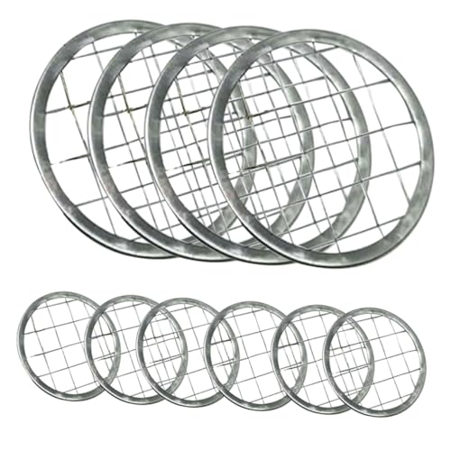 BRIGHTFUFU Lid Inserts for Jar 10pcs Stainless Steel Grid for Home Hotel Flower Arrangements