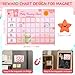 Potty Training Chart for Toddlers with 40 Large Reusable Magnetic Star Stickers, Interactive Reward Chart for Toilet Training (Pink Bear)