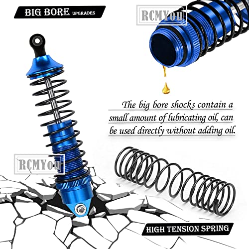 Rcmyou Rc Upgrades Part Drive Shaft Shocks For 1/10 Traxxas Slash 4X4 Vxl,Rustler 4X4 Vxl,Stampede 4X4 Vxl,Hoss 4X4 Vxl,Rc Drive Shaft Cvd Axles & Alloy Big Bore Rc Shock Absorber Set,Navy Blue #TOP2