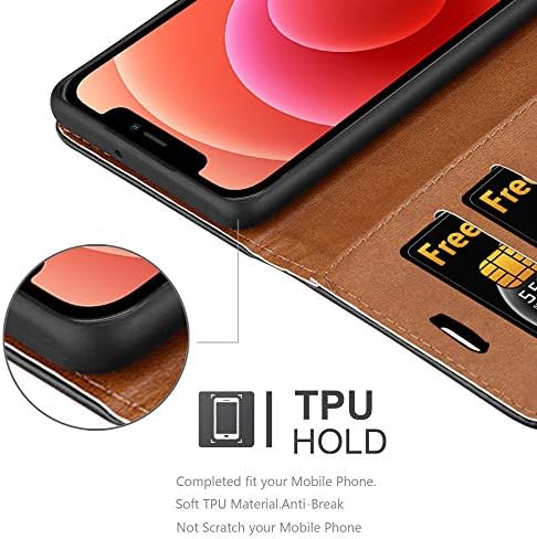 iCatchy for iPhone 12 Case/iPhone 12 Pro case Leather Wallet Book Flip Folio Stand View Case Compatible with iPhone 12 / iPhone 12 Pro (6.1'') Phone Cover (Black)