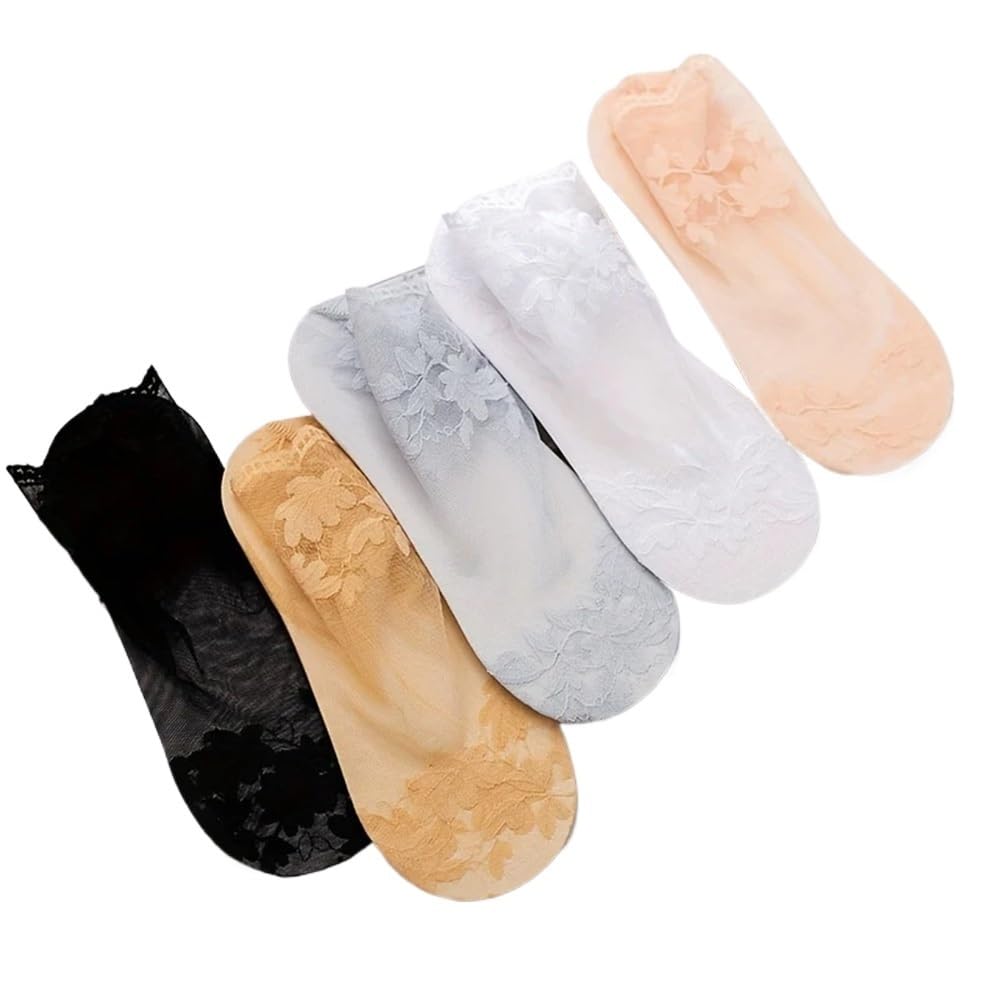 Calcetines transparentes, Calcetines tobilleros de nailon transparente for mujer, finos, 10 pares, multicolor