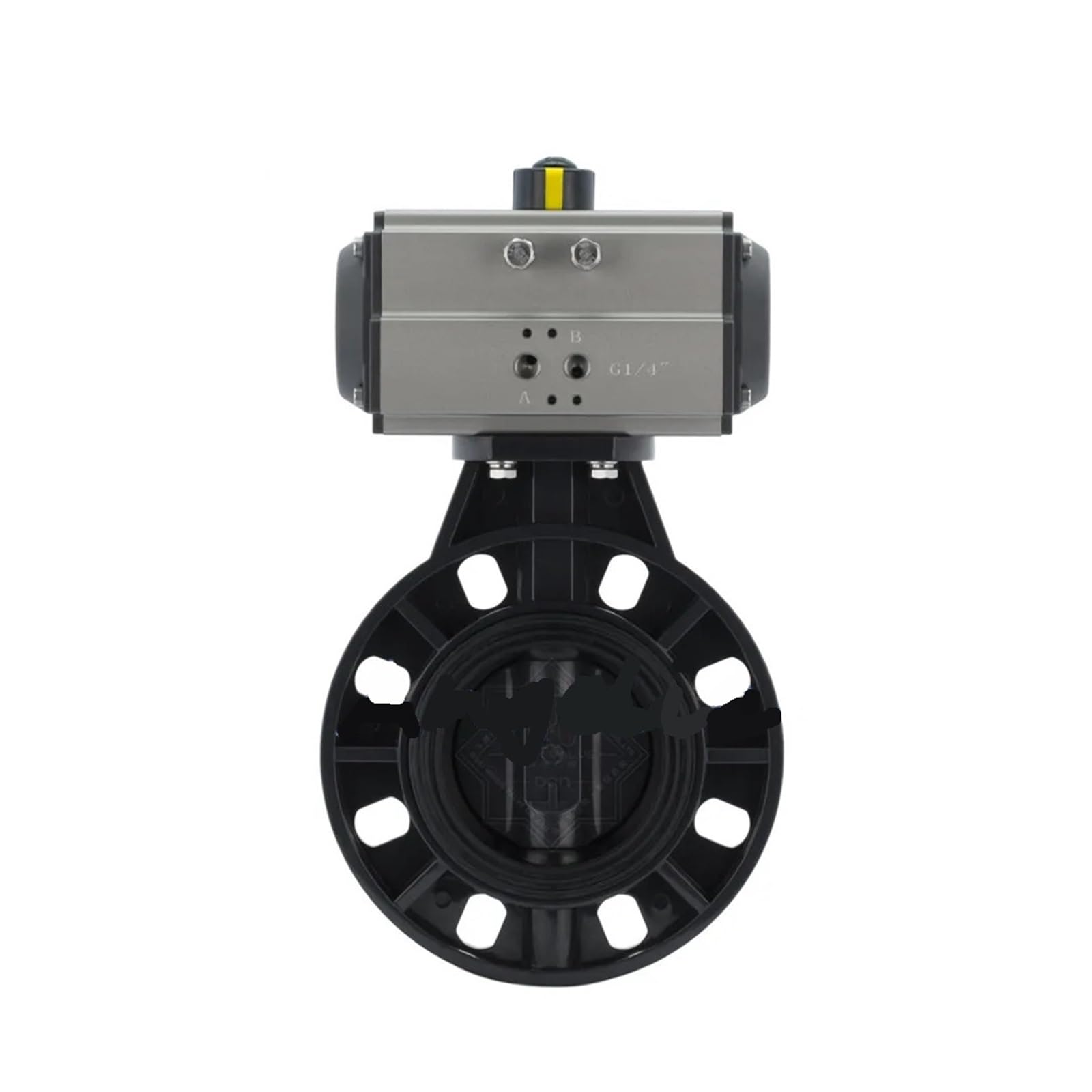 SWEWDSQG 2.5" DN65 UPVC Double Acting Pneumatic Butterfly Valve Wafer Type EPDM Sealing
