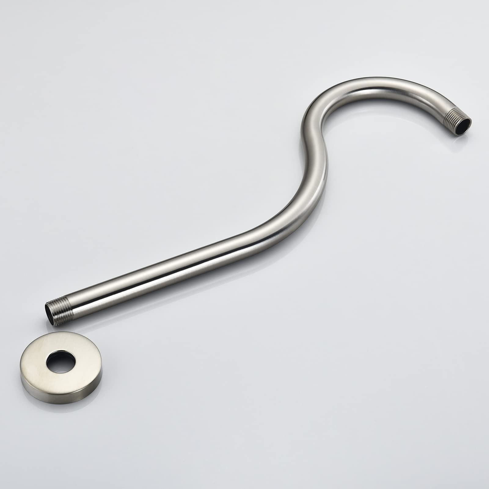 Brazo de ducha de alta gama montado en la pared para salida macho roscada RP61273-SS de 1,27 cm, hecho de latón macizo, estilo moderno, acabado inoxidable brillante