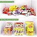 6 Pack Food Storage Organizer Bins Clear Plastic Removable Snack Organizer Pantry Organization Storage Racks with 3 Dividers, Kitchen, Cabinets Snacks, Packets, Spices, Pouches Stackable Bins