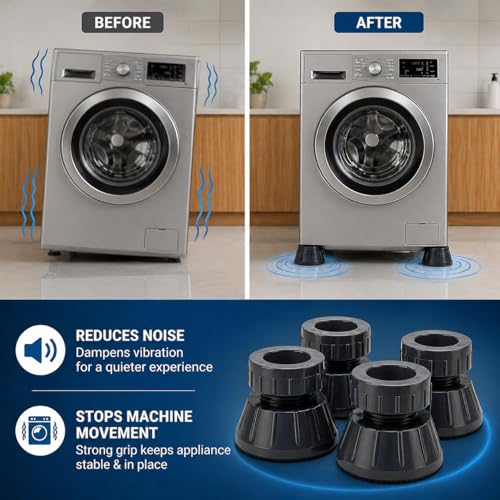 Image of Vibration Absorbing Pads India, Fridge Rubber Legs, Washing Machine Stand Adjustable, Shock Absorber feet, Noise dampening Washer pad
