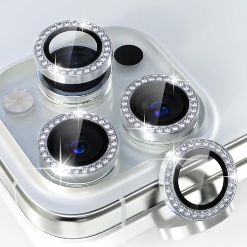 Image of inchiPhone 15 Pro / 15 Pro Max Camera Lens Protector Ring - Premium 9H Tempered Glass Lens Guard, Anti-Scratch, Anti-Drop, HD Clear Camera Lens Cover for Ultimate Protection and Durability inch Diamond White