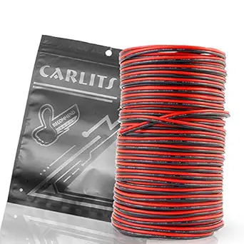 CARLITS 20AWG 66ft Extension Cable Wire Cord 20m Stranded Tinned Copper for Led Strips Single Color 3528 5050 2835