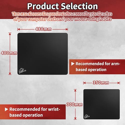 Image of 2.0 Ultra-Thin Tempered Glass Gaming Mouse Pad, Designed for FPS, Full-Coverage Anti-Slip Base,Etched Surface,1.6mm Thin Glass Layer,Redefine Your Shooting Experience(Black,400mm*480mm)