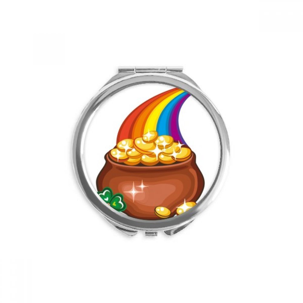 Miroir de poche trèfle de la Saint-Patrick portable rond multicolore - 5