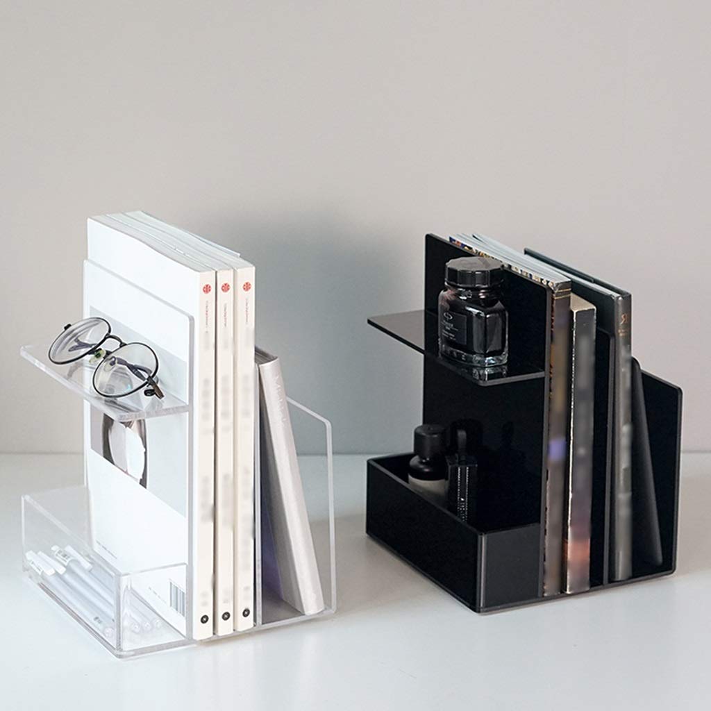 Menedżer plików na pulpicie z tworzywa sztucznego Organizer na dokumenty na biurko z akrylu, stojak na czasopisma, wielokolorowy, 18x16,5x23,2 cm(Clear)