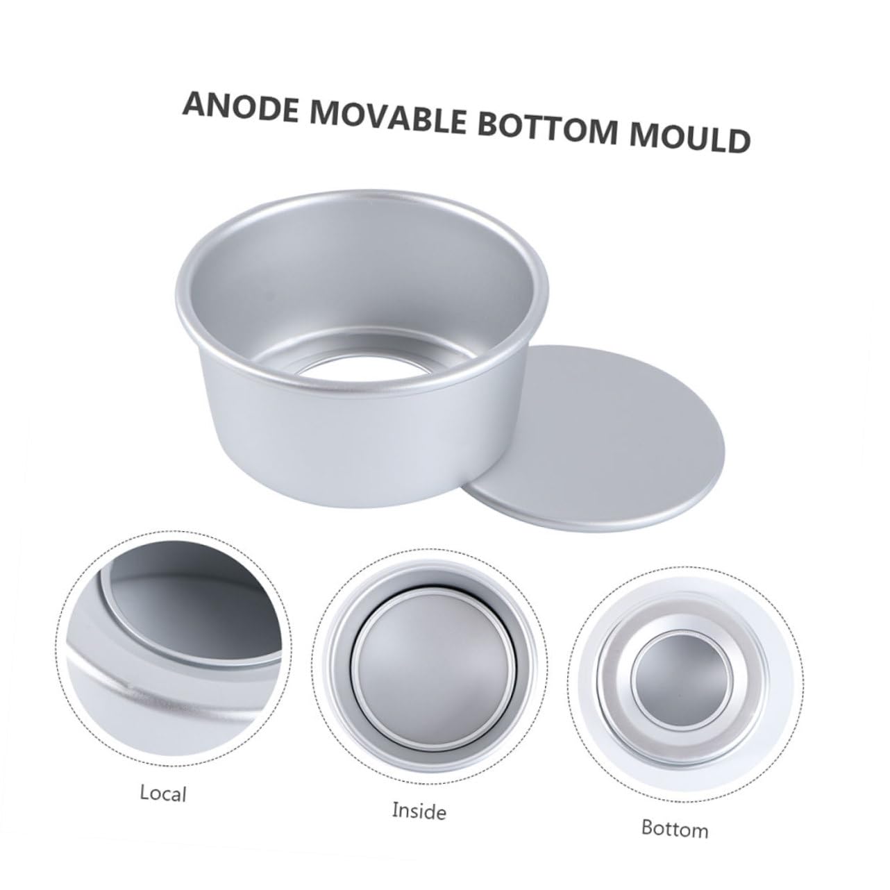 8 piezas Moldes de Aluminio con Fondo Desmontable para Hornear Tartas Bizcochos Pasteles Redondos Antiadherentes Prácticas Cocina
