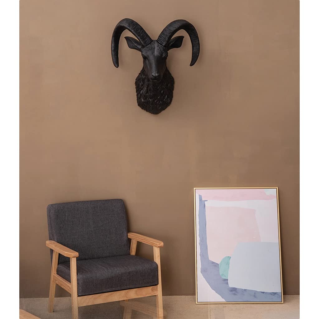 Amazon.co.jp: 壁の彫刻 ビッグホーン羊の頭部の樹脂動物の頭の壁掛け