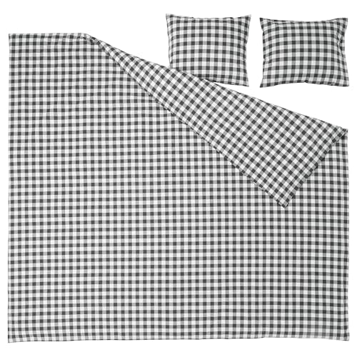 Housse de couette ProTuning EKTANDVINGE 240x220 parure lit double anti-pli anthracite - 6